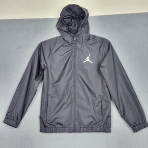 JORDAN Jacket Boys Medium Youth 10-12 Hooded Full Zip Windbreaker Basketball
